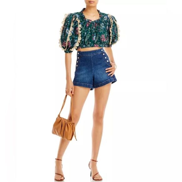 Sea New York Robina Puff Sleeve Cotton Top, NWT, Size M - Picture 4 of 10